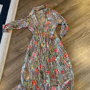 Zara Maxi Dress Floral and Striped